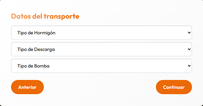 Datos del transporte